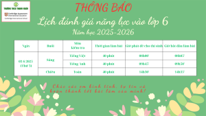 Thông tin tuyển sinh lớp 6 – Trường THCS Thanh Xuân (2025–2026)