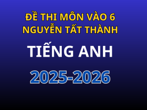 Đề thi đánh giá năng lưc môn Tiếng Anh vào 6 trường THCS Nguyễn Tất Thành