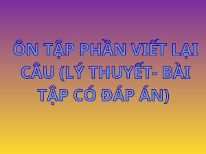 Tài liệu Ôn tập Chuyên sâu: Biến đổi Câu – Sentence Transformation (Lý thuyết, Bài tập & Đáp án