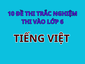 10 đề trắc nghiệm môn Tiếng Việt thi vào lớp 6