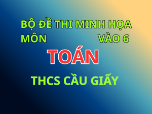 Tuyển Tập Đề Minh Họa và Đáp Án Môn Toán Tuyển Sinh Lớp 6 Trường THCS Cầu Giấy