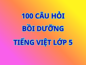 100 câu hỏi bồi dưỡng môn Tiếng Việt lớp 5