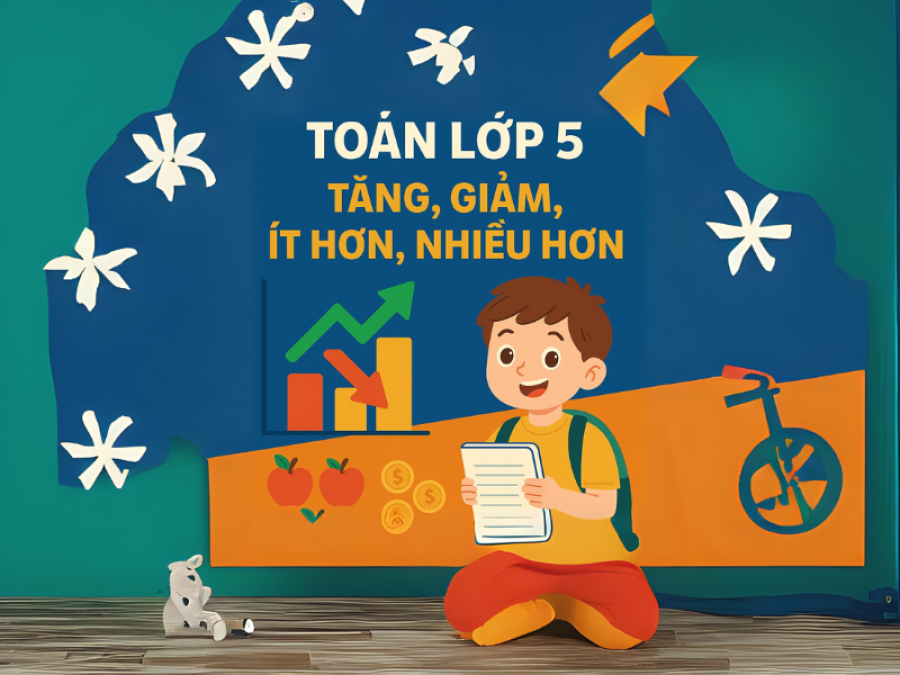 Chuyên đề Toán lớp 5: Các dạng bài tăng, giảm, ít hơn, nhiều hơn