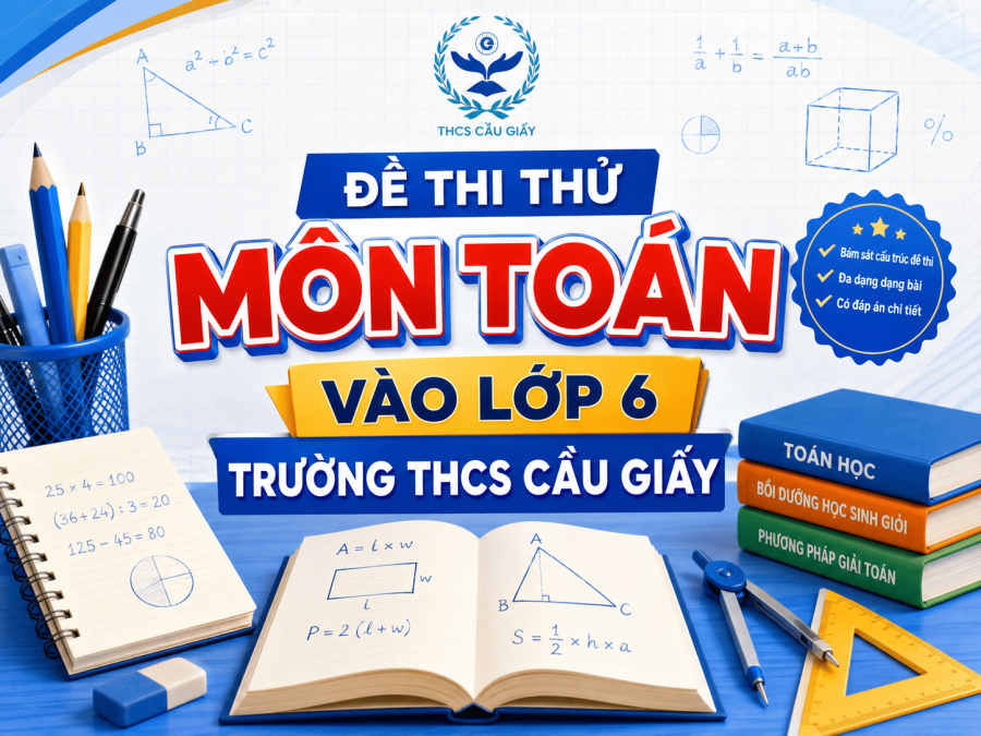 Đề thi thử số 1 vào lớp 6 trường THCS Cầu Giấy 